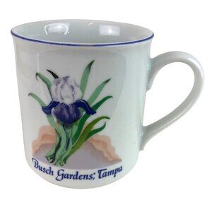Vintage Busch Gardens Tampa Florida Ceramic Coffee Mug Cup Floral Theme Schmidt